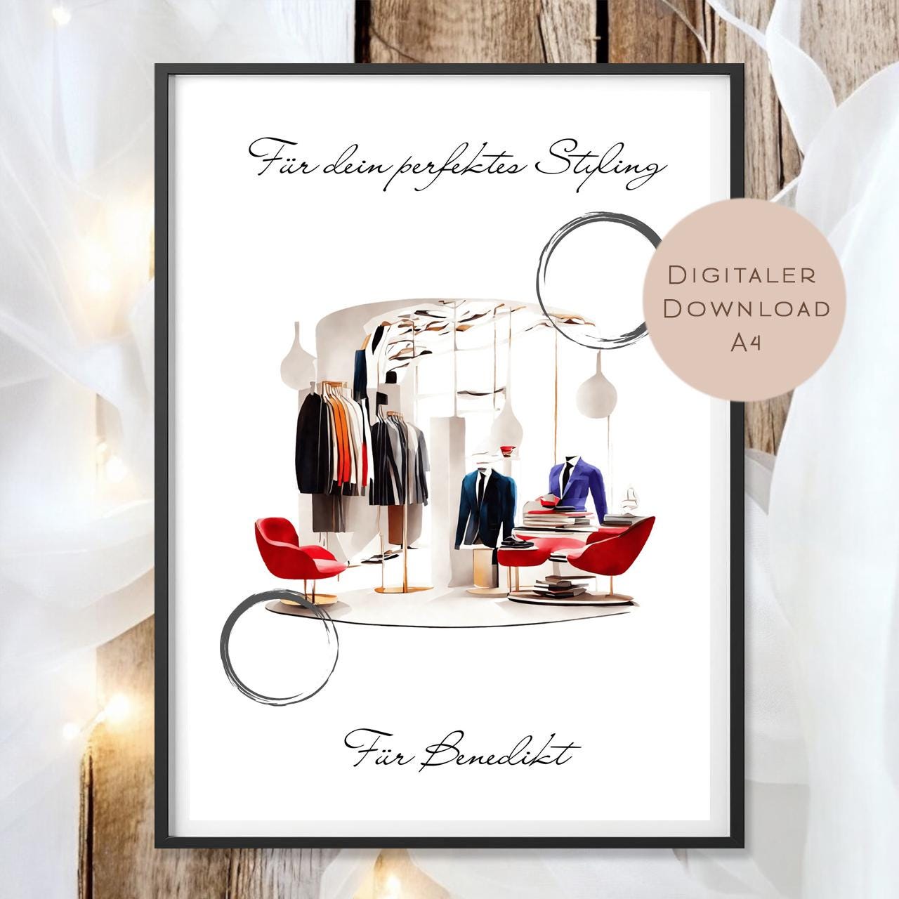 Geldgeschenk Mann shoppen I Gutschein einkaufen I Geschenkidee Mode Ausdrucken I Geburtstag Geld schenken I Geburtstagsgeschenk PDF A4