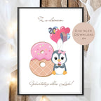 Digital Geldgeschenk 8 Geburtstag achter Geburtstag Geld schenken Geschenk Gutschein Geburtstagsgeschenk Wunscherfüller download A4