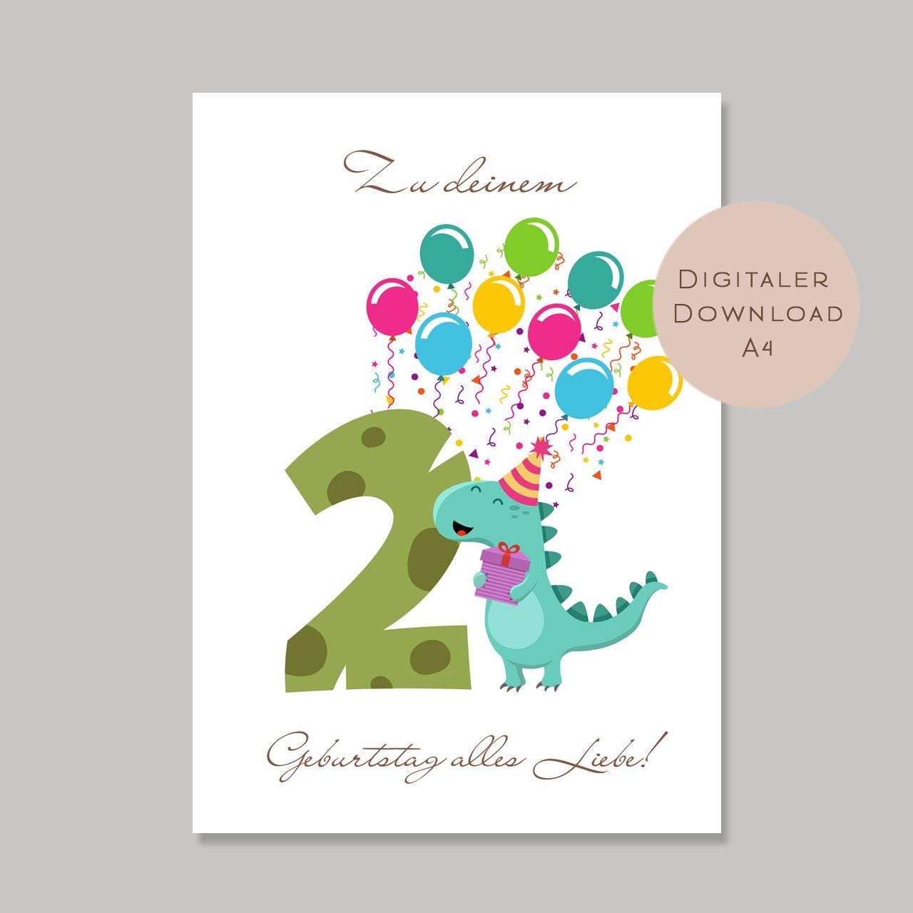 Digital Geldgeschenk 2 Geburtstag zweiter Geburtstag Geld schenken Geschenk Gutschein Geburtstagsgeschenk Wunscherfüller download A4