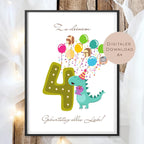 Digital Geldgeschenk 4 Geburtstag vierter Geburtstag Geld schenken Geschenk Gutschein Geburtstagsgeschenk Wunscherfüller download A4