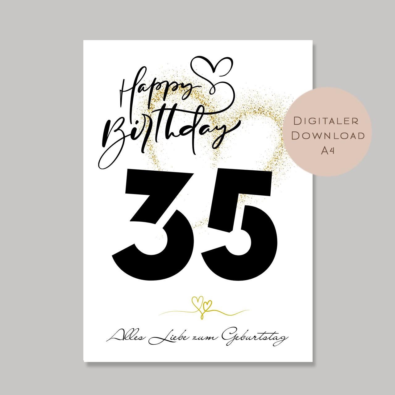 Geldgeschenk zum 35. Geburtstag Geld schenken Geschenk Gutschein Geburtstagsgeschenk Wunscherfüller zum sofort ausdrucken download PDF A4