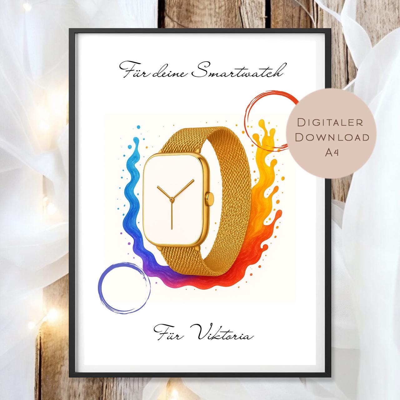 Geburtstag Geldgeschenk Smartwatch I Gutschein für Uhr I Fitness Geschenk Name zum Ausdrucken I Geld schenken I Geburtstagsgeschenk PDF A4