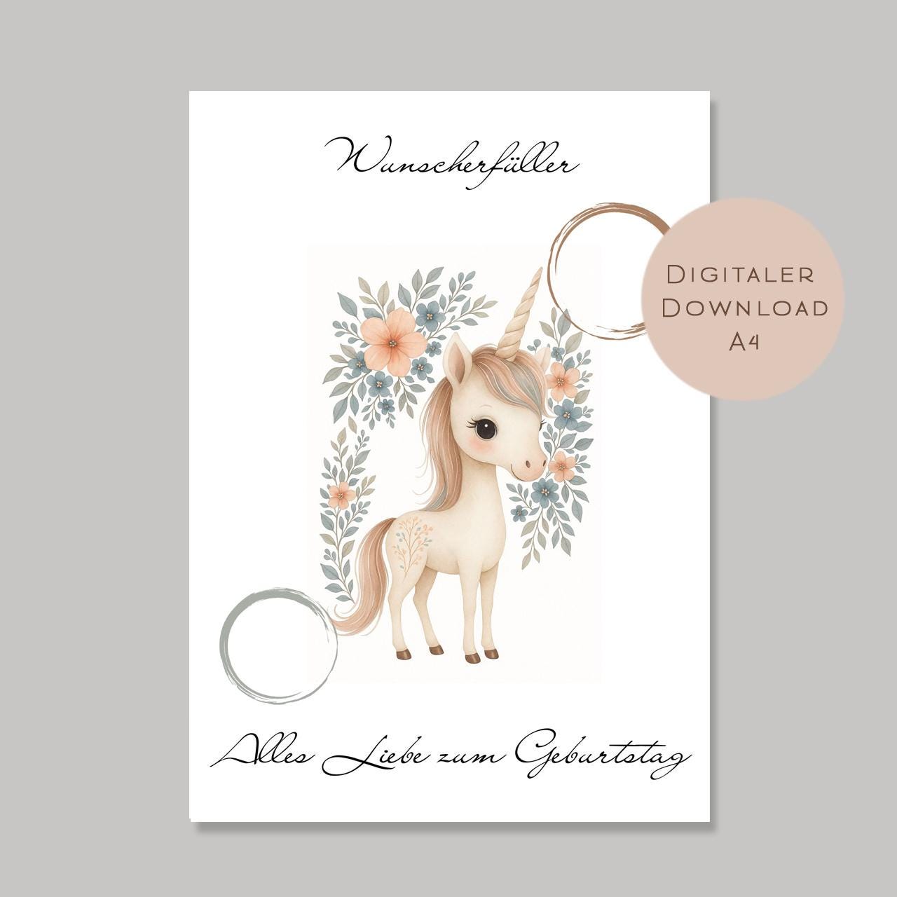 Geldgeschenk Einhorn I Gutschein für Pferdemädchen I Geschenkidee Pferd Ausdrucken I Geburtstag Geld schenken I Geburtstagsgeschenk PDF A4