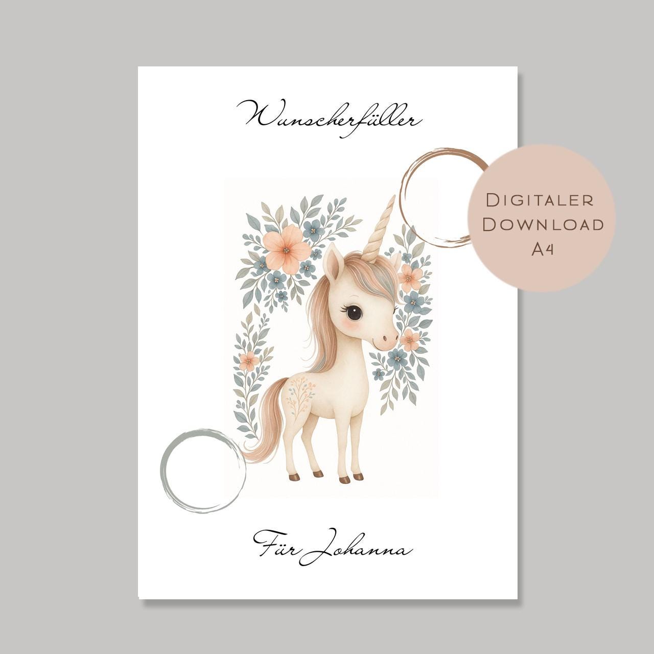 Geburtstag Geldgeschenk Einhorn I Gutschein für Pferd I Mädchen Geschenk Name zum Ausdrucken I Geld schenken I Geburtstagsgeschenk PDF A4