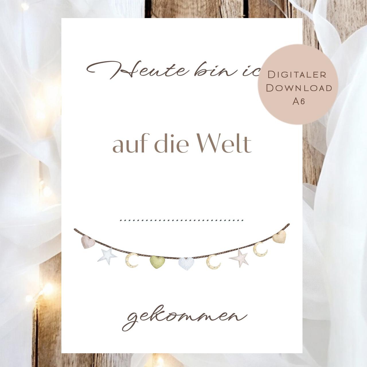 Meilensteinkarten Baby  l Geschenk zur Schwangerschaft l Geburtsgeschenk Baby l Babys erstes Jahr l Erinnerung zur Geburt PDF A6 Ausdrucken