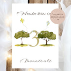 Meilensteinkarten Baby  l Geschenk zur Schwangerschaft l Geburtsgeschenk Baby l Babys erstes Jahr l Erinnerung zur Geburt PDF A6 Ausdrucken