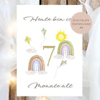 Meilensteinkarten Baby  l Geschenk zur Schwangerschaft l Geburtsgeschenk Baby l Babys erstes Jahr l Erinnerung zur Geburt PDF A6 Ausdrucken