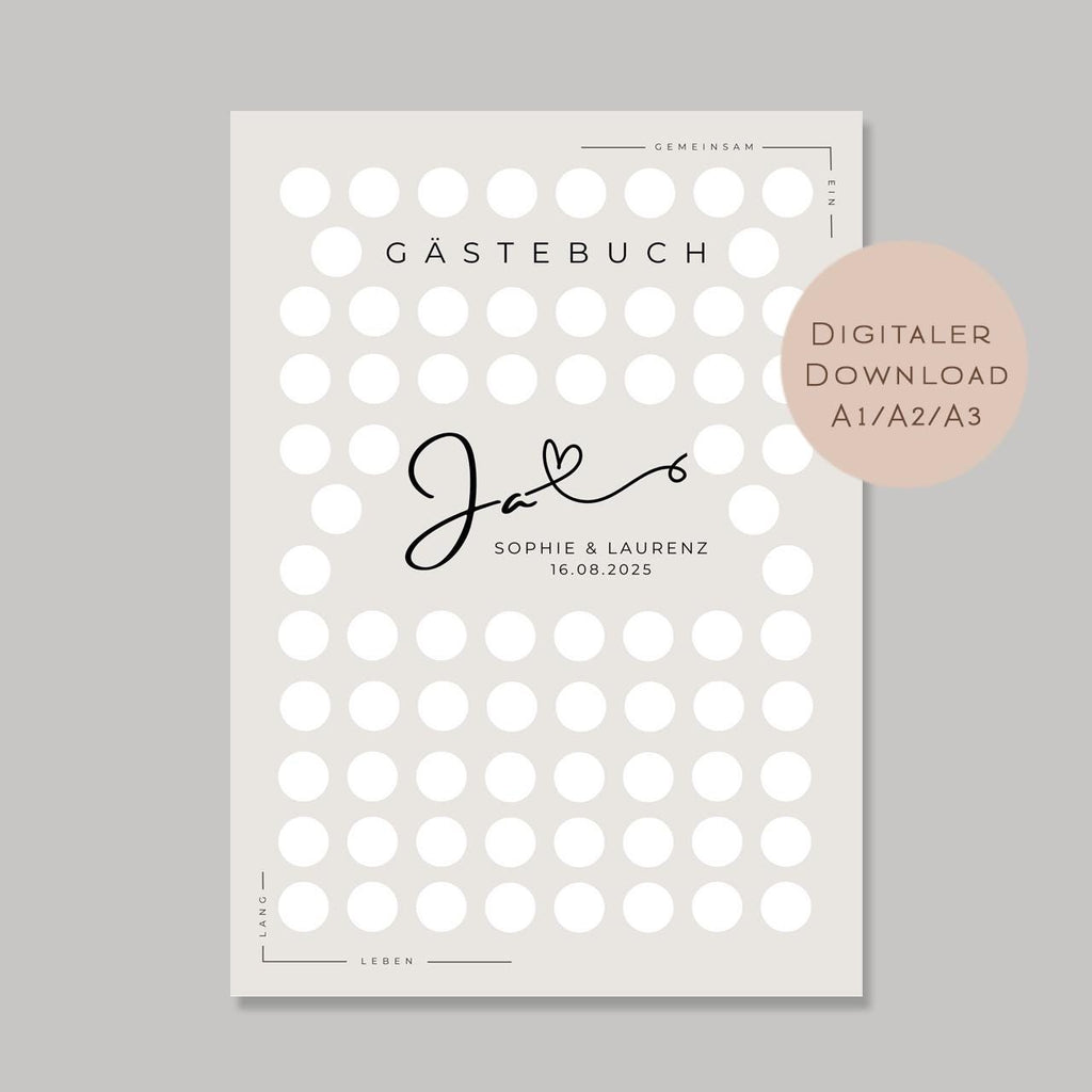 Gästebuch Poster Hochzeit personalisiert l Geschenk Brautpaar l Hochzeitsgeschenk Ideen l zum Beschriften & Einrahmen A3 A2 A1 Download PDF