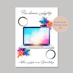 Digital Geburtstag Geldgeschenk Laptop Computer PC Geld schenken Geschenk Gutschein Geburtstagsgeschenk Wunscherfüller download A4