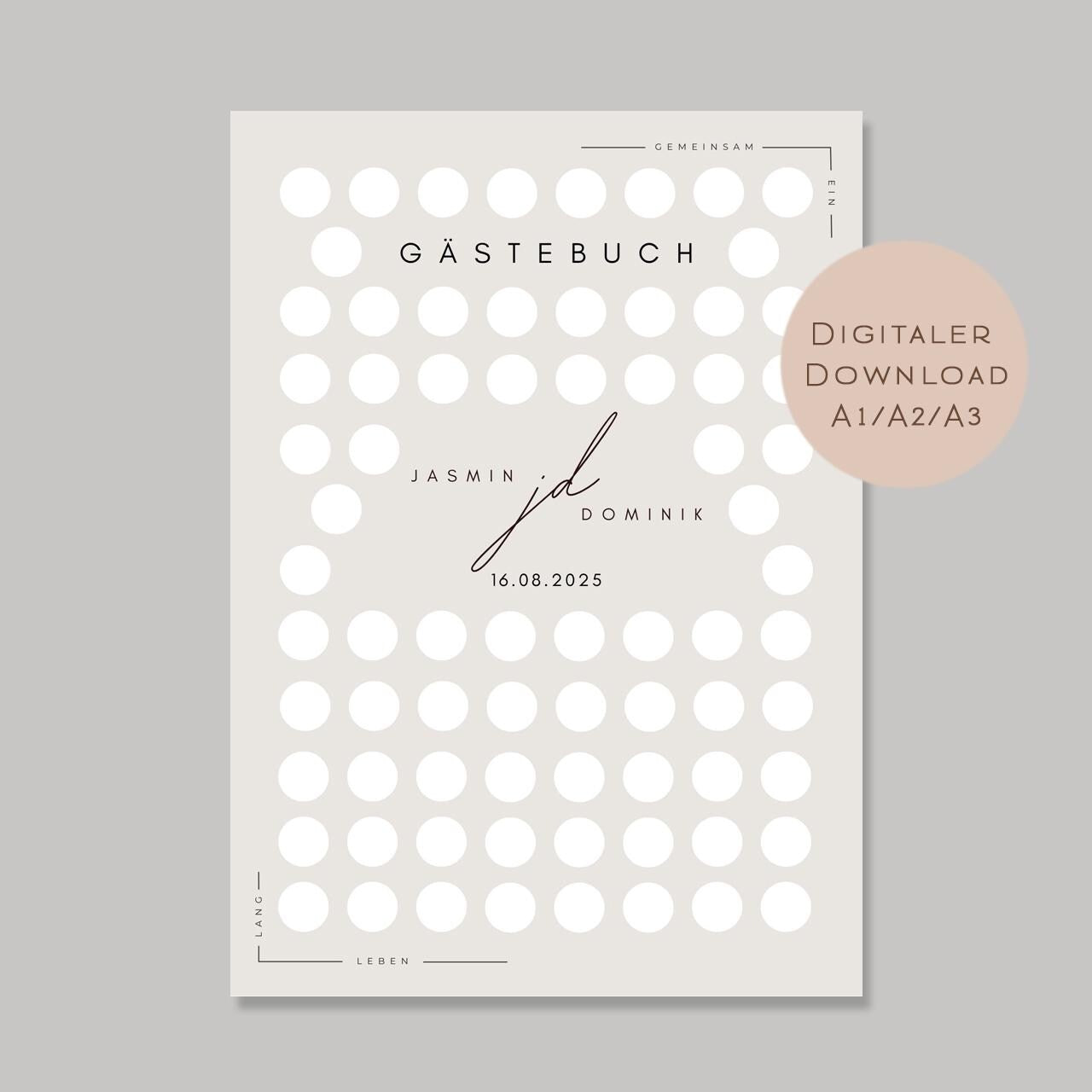 Gästebuch Poster Hochzeit personalisiert l Geschenk Brautpaar l Hochzeitsgeschenk Ideen l zum Beschriften & Einrahmen A3 A2 A1 Download PDF