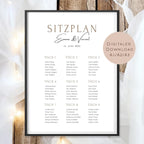 Sitzplan Hochzeit groß l Sitzordnung Schild l Willkommensschild Hochzeit l Tischordnung Schild Hochzeit I Sitzplatz Namen personalisiert PDF