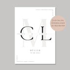 Hochzeit Poster Initialen & Datum l Hochzeitsgeschenk Name personalisiert l Brautpaar Geldgeschenk Hochzeit l  Richtfest Geld schenken PDF