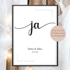 Hochzeit Poster ja Name l Hochzeitsgeschenk Name personalisiert l Brautpaar Geldgeschenk Hochzeit Geschenk l  Richtfest Geld schenken PDF