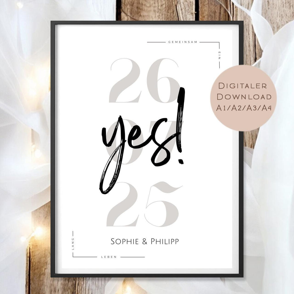 Hochzeit Poster Name Datum l Hochzeitsgeschenk Name personalisiert l Brautpaar Geldgeschenk Hochzeit Geschenk l  Richtfest Geld schenken PDF