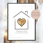 Koordinaten Bild Zuhause Hochzeit Poster l Hochzeitsgeschenk Name personalisiert l Brautpaar Hochzeit Geschenk l Richtfest Geld schenken PDF