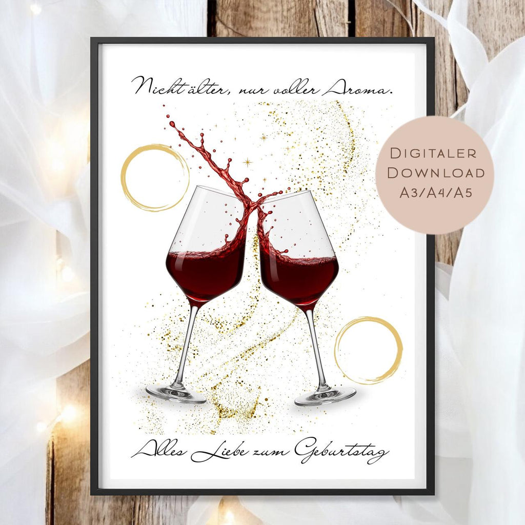 Geldgeschenk Rotwein Geschenk I Gutschein Wein I Geschenkidee Weinliebhaber Ausdrucken I Geburtstag Geld schenken I Geburtstagsgeschenk PDF