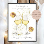 Geldgeschenk Weißwein Geschenk I Gutschein Wein I Geschenkidee Weinliebhaber Ausdrucken I Geburtstag Geld schenken I Geburtstagsgeschenk PDF