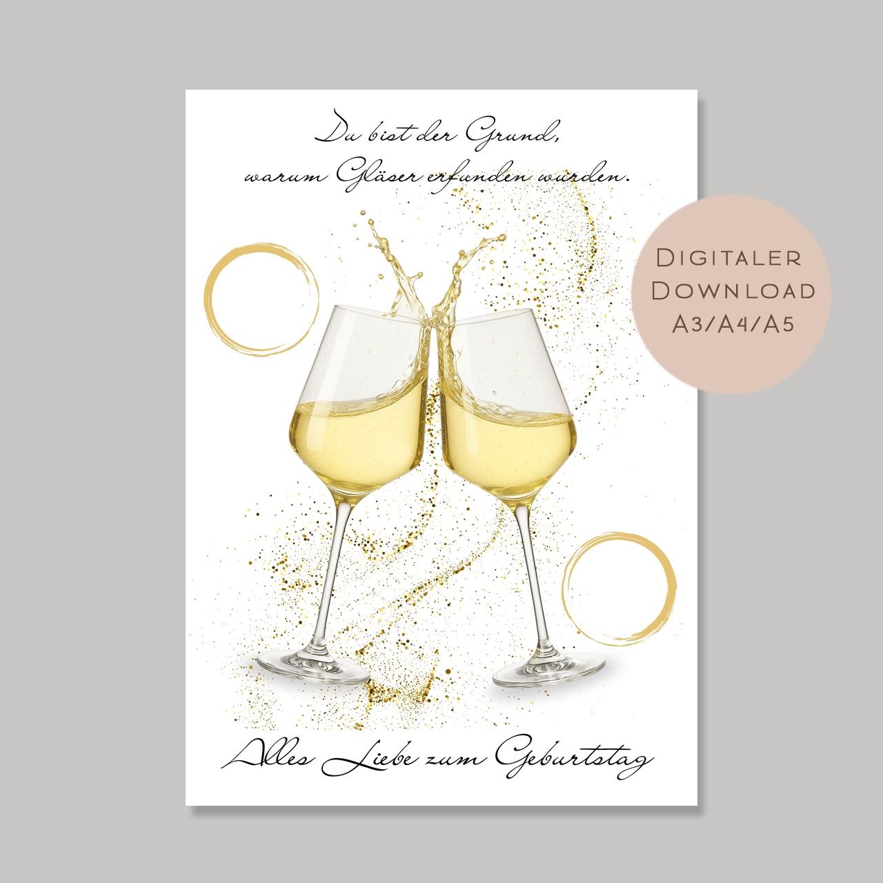 Geldgeschenk Weißwein Geschenk I Gutschein Wein I Geschenkidee Weinliebhaber Ausdrucken I Geburtstag Geld schenken I Geburtstagsgeschenk PDF
