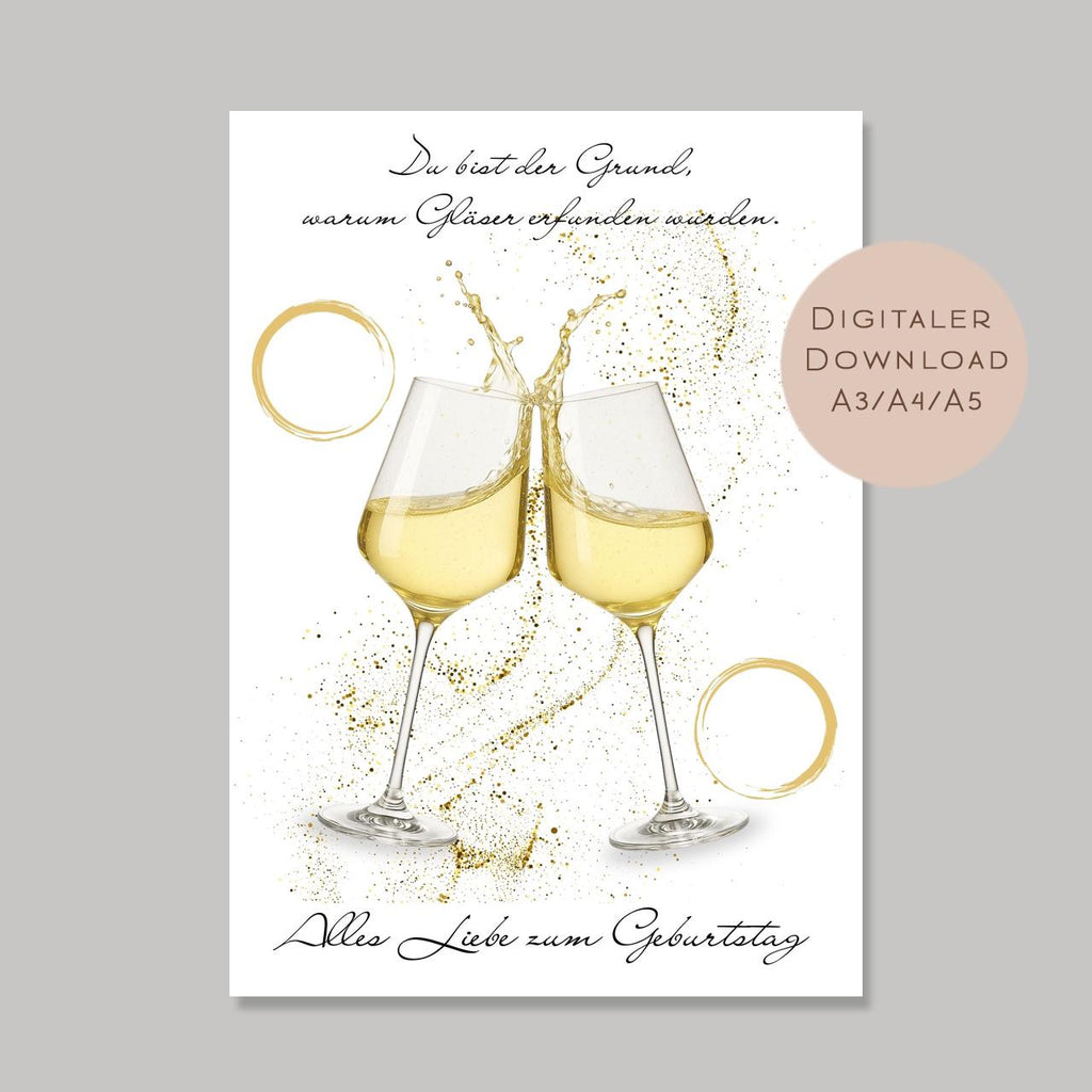 Geldgeschenk Weißwein Geschenk I Gutschein Wein I Geschenkidee Weinliebhaber Ausdrucken I Geburtstag Geld schenken I Geburtstagsgeschenk PDF