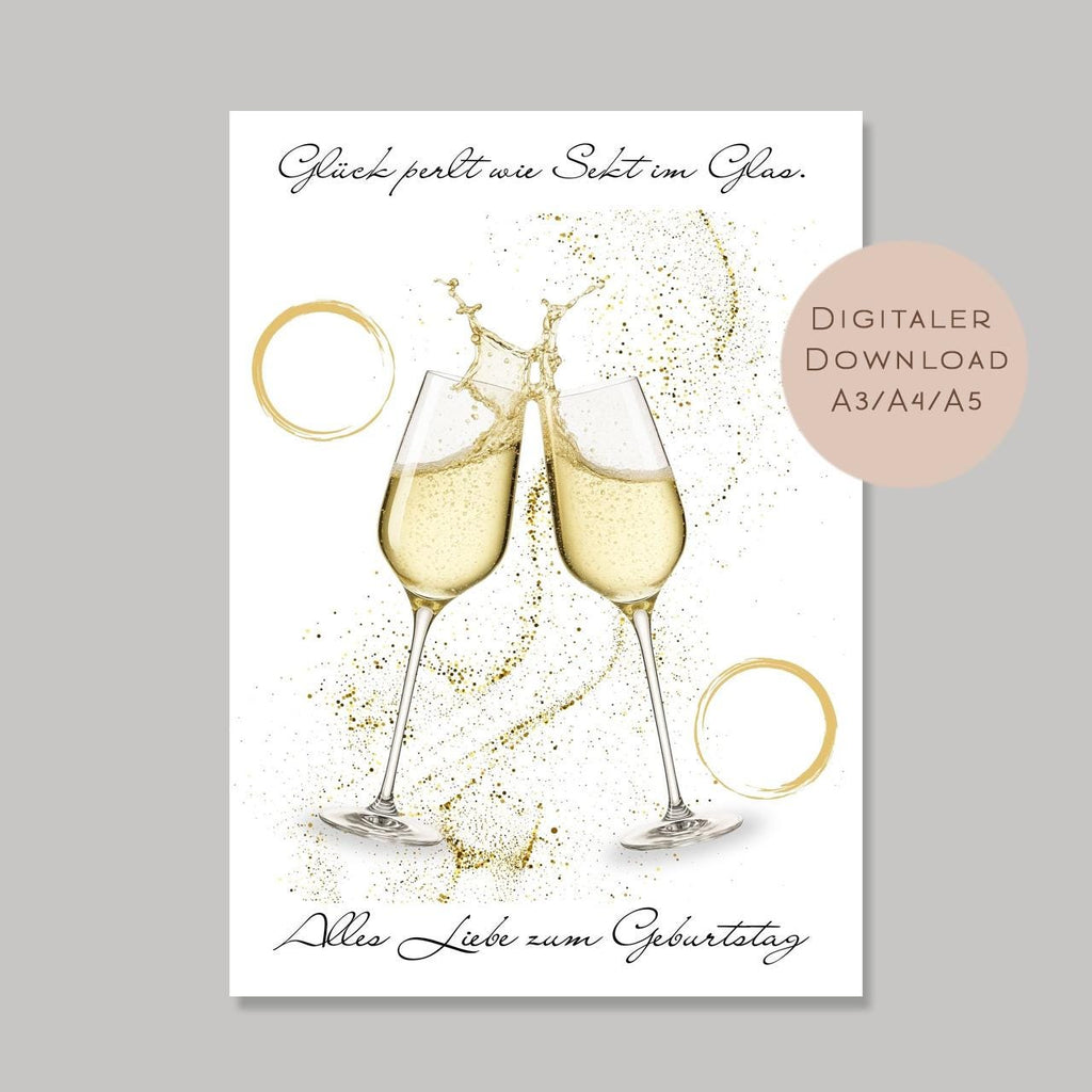 Geldgeschenk Sekt I Gutschein für Mädelsabend I Geschenkidee Frau Ausdrucken I Geburtstag Freundin Geld schenken I Geburtstagsgeschenk PDF