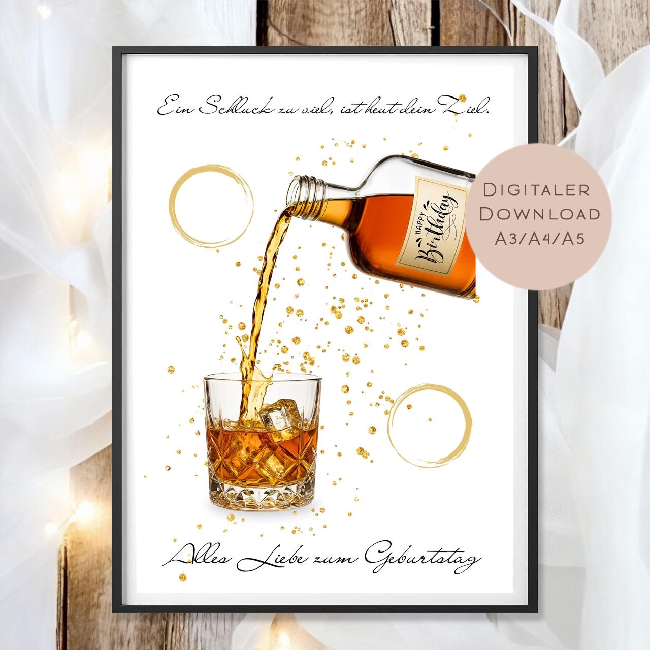 Geldgeschenk Whiskey I Gutschein Whisky Karte I Geschenkidee Mann zum Ausdrucken I Geburtstag Mann Geld schenken I Geburtstagsgeschenk PDF