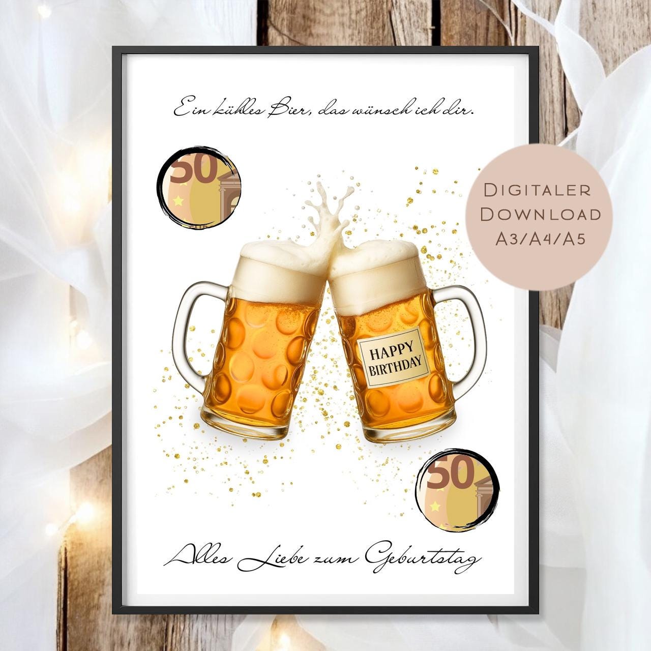 Geldgeschenk Bier I Gutschein für Bierkasse I Geschenkidee Mann zum Ausdrucken I Geburtstag Mann Geld schenken I Geburtstagsgeschenk PDF