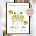 Geldgeschenk Hugo Cocktail I Gutschein Mädelsabend I Geschenk Frau Ausdrucken I Geburtstag Freundin Geld schenken I Geburtstagsgeschenk PDF