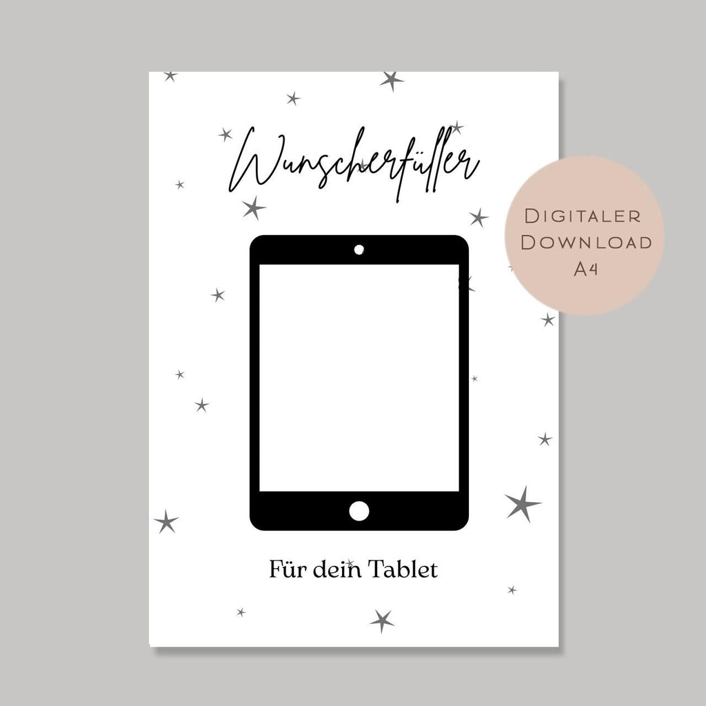 Digital Geburtstag Geldgeschenk Tablet PC Computer Gamer Geld schenken Geschenk Gutschein Geburtstagsgeschenk Wunscherfüller download A4