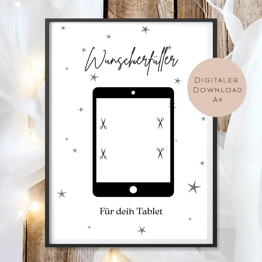 Digital Geburtstag Geldgeschenk Tablet PC Computer Gamer Geld schenken Geschenk Gutschein Geburtstagsgeschenk Wunscherfüller download A4