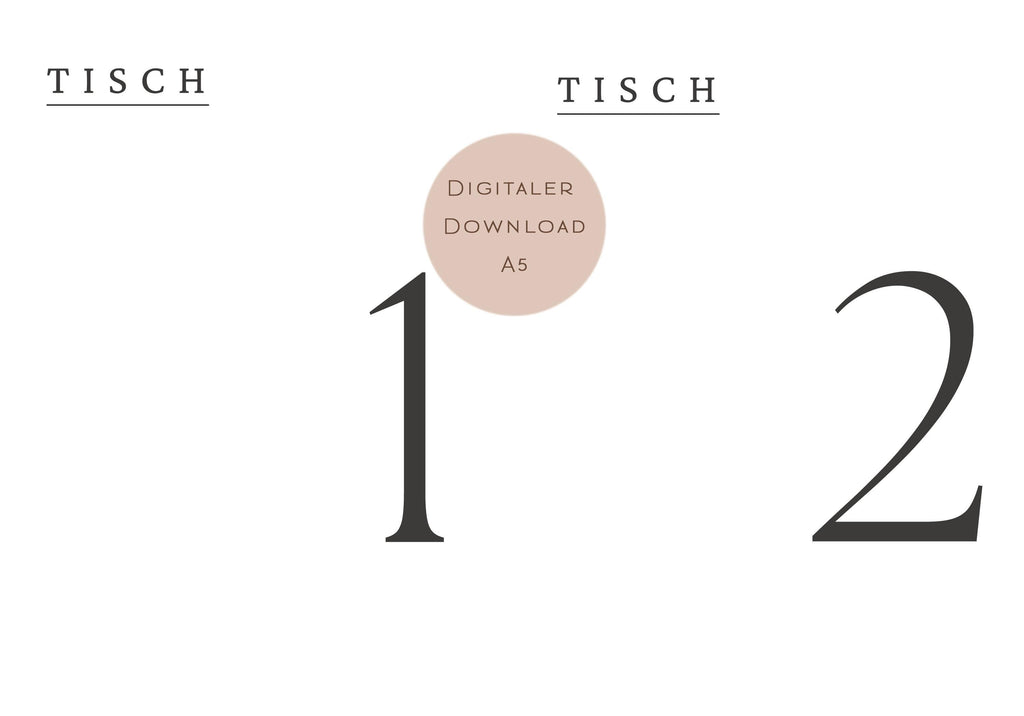 Hochzeit Tischnummern Zahlen 1-20 A5 PDF l Tischordnung Hochzeit Sitzplan l zum Ausdrucken l digitale Tischkarten Hochzeit