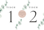 Hochzeit Tischnummern Zahlen 1-20 A5 PDF l Tischordnung Hochzeit Sitzplan l zum Ausdrucken l digitale Tischkarten Hochzeit Eukalyptus Boho