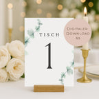 Hochzeit Tischnummern Zahlen 1-20 A5 PDF l Tischordnung Hochzeit Sitzplan l zum Ausdrucken l digitale Tischkarten Hochzeit Eukalyptus Boho