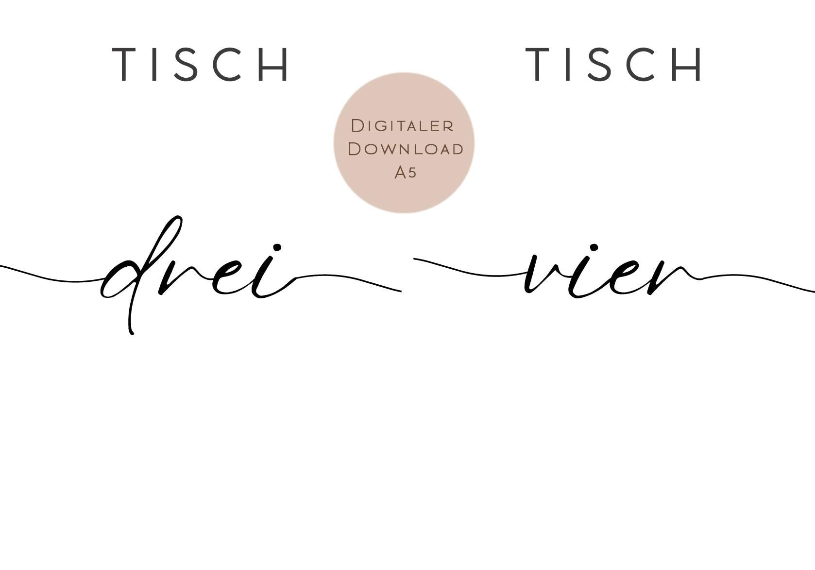 Hochzeit Tischnummern Zahlen 1-20 A5 PDF l Tischordnung Hochzeit Sitzplan l zum Ausdrucken l digitale Tischkarten Hochzeit