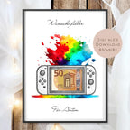 Geldgeschenk Spielkonsole l Geburtstag Geld schenken l Gamer Geschenk Zocker l Gutschein Geburtstagsgeschenk Name personalisiert PDF