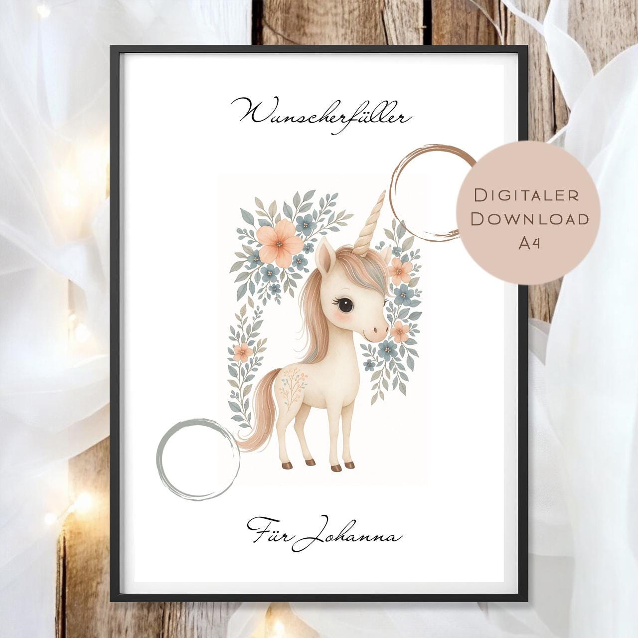 Geburtstag Geldgeschenk Einhorn I Gutschein für Pferd I Mädchen Geschenk Name zum Ausdrucken I Geld schenken I Geburtstagsgeschenk PDF A4