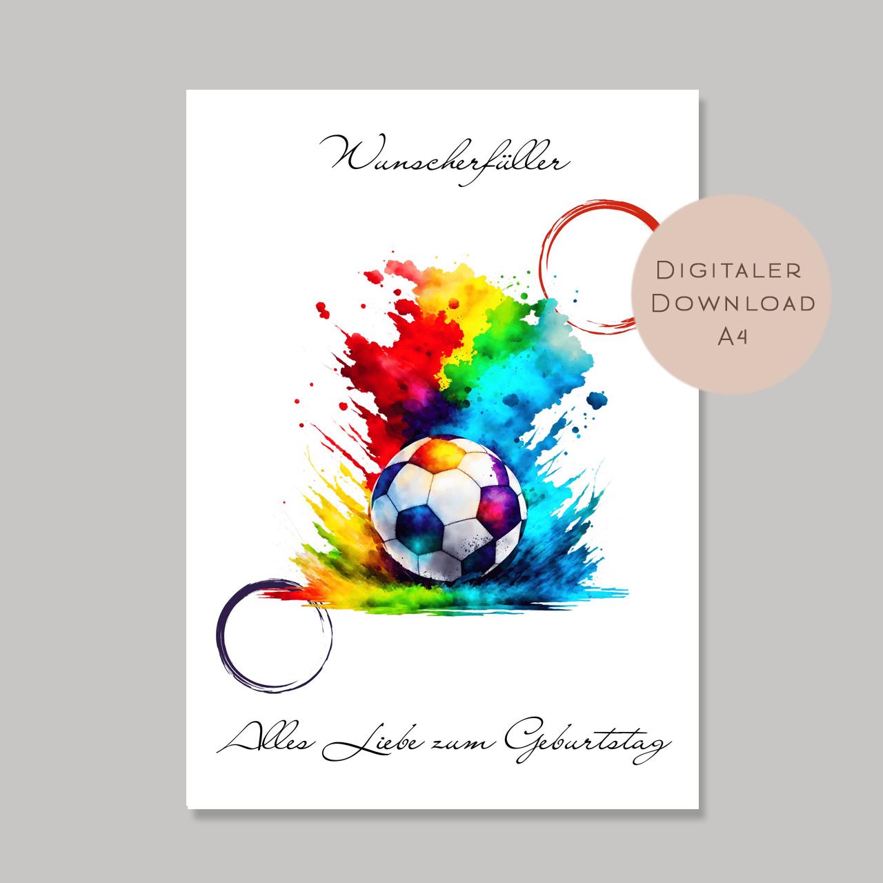 Geburtstag Geldgeschenk Fußball I Gutschein Fußballfan I Geschenkidee Ball Ausdrucken I Geburtstag Geld schenken Geburtstagsgeschenk PDF A4