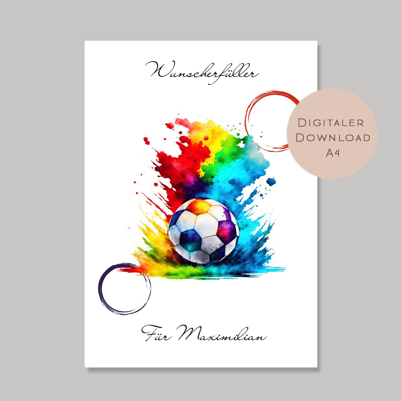 Geburtstag Geldgeschenk Fußball I Gutschein für Ball I Junge Geschenk Name zum Ausdrucken I Geld schenken I Geburtstagsgeschenk PDF A4