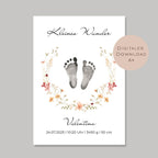Geburtsgeschenk Baby Geburt Geschenk l Fußabdruck zur Taufe Geburt l personalisiert mit Name & Geburtsdaten l Wanddeko digital PDF A4
