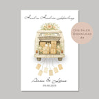 Hochzeitsgeschenk personalisiert mit Name & Datum I Geschenk für Brautpaar I Geldgeschenk Hochzeit I Bus Camper Auto PDF Digital Ausdrucken