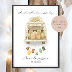 Hochzeitsgeschenk personalisiert mit Name & Datum I Geschenk für Brautpaar I Geldgeschenk Hochzeit I Bus Camper Auto PDF Digital Ausdrucken