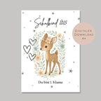 Einschulung Geschenk Download l Geldgeschenk Schulkind l Geld Schulanfang erste Klasse l Gutschein Reh l Geschenkidee Schulkind Schulstart