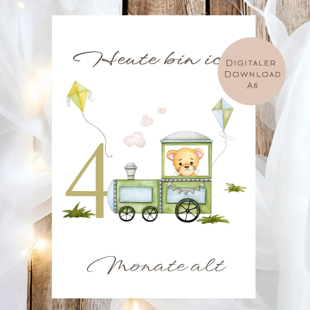 Meilensteinkarten Baby  l Geschenk zur Schwangerschaft l Geburtsgeschenk Baby l Babys erstes Jahr l Erinnerung zur Geburt PDF A6 Ausdrucken