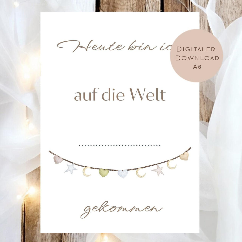 Meilensteinkarten Baby  l Geschenk zur Schwangerschaft l Geburtsgeschenk Baby l Babys erstes Jahr l Erinnerung zur Geburt PDF A6 Ausdrucken