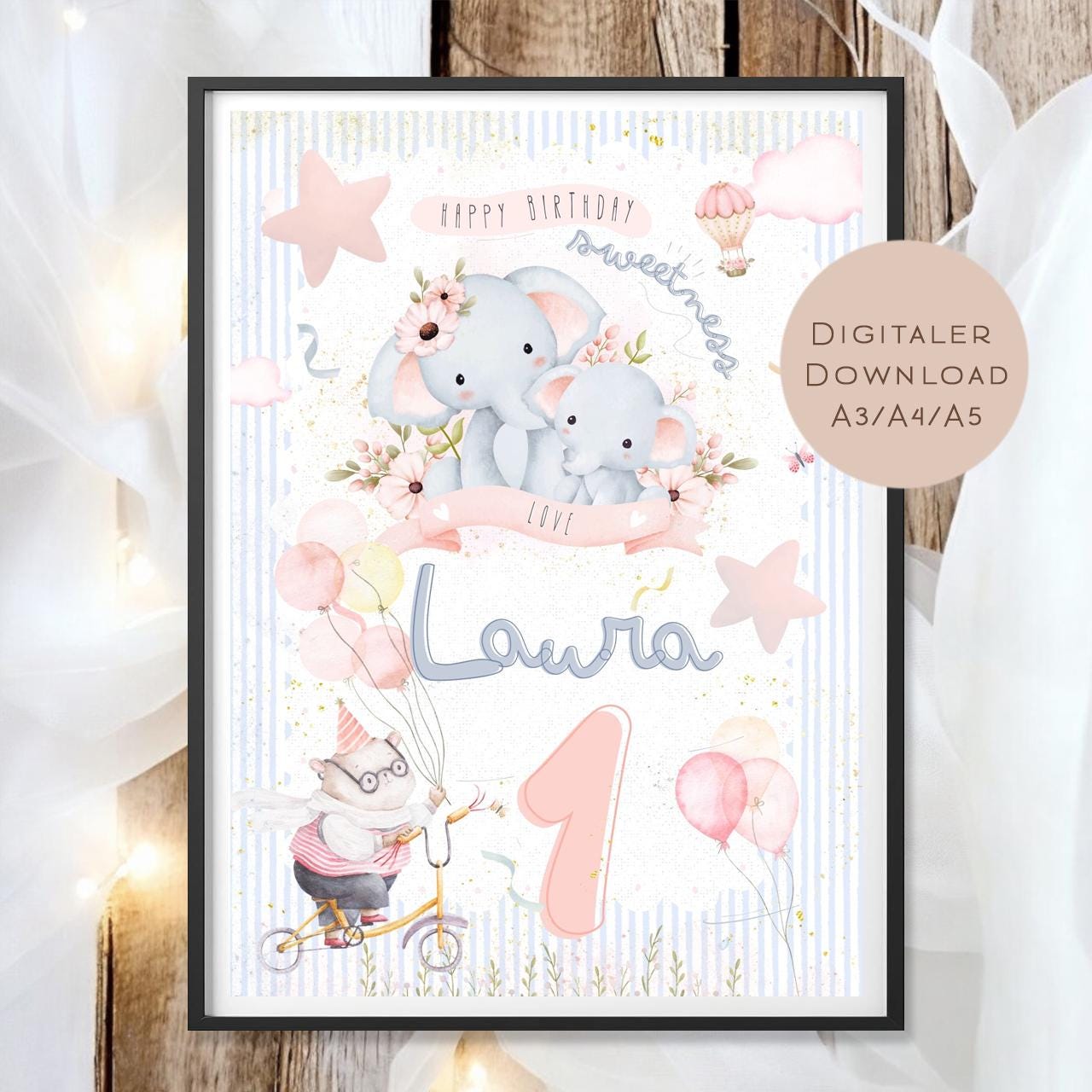 Geldgeschenk 1 Geburtstag l erster Geburtstag Geld schenken l Geschenk Gutschein Geburtstagsgeschenk Name l Wunscherfüller personalisier PDF