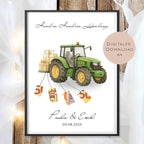 Hochzeitsgeschenk personalisiert mit Name & Datum I Geschenk für Brautpaar I Geldgeschenk Hochzeit I Traktor PDF Digital Ausdrucken