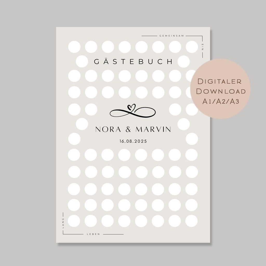 Gästebuch Poster Hochzeit personalisiert l Geschenk Brautpaar l Hochzeitsgeschenk Ideen l zum Beschriften & Einrahmen A3 A2 A1 Download PDF