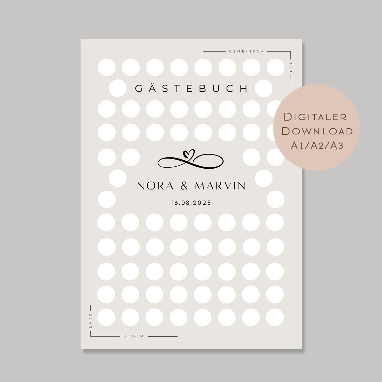 Gästebuch Poster Hochzeit personalisiert l Geschenk Brautpaar l Hochzeitsgeschenk Ideen l zum Beschriften & Einrahmen A3 A2 A1 Download PDF