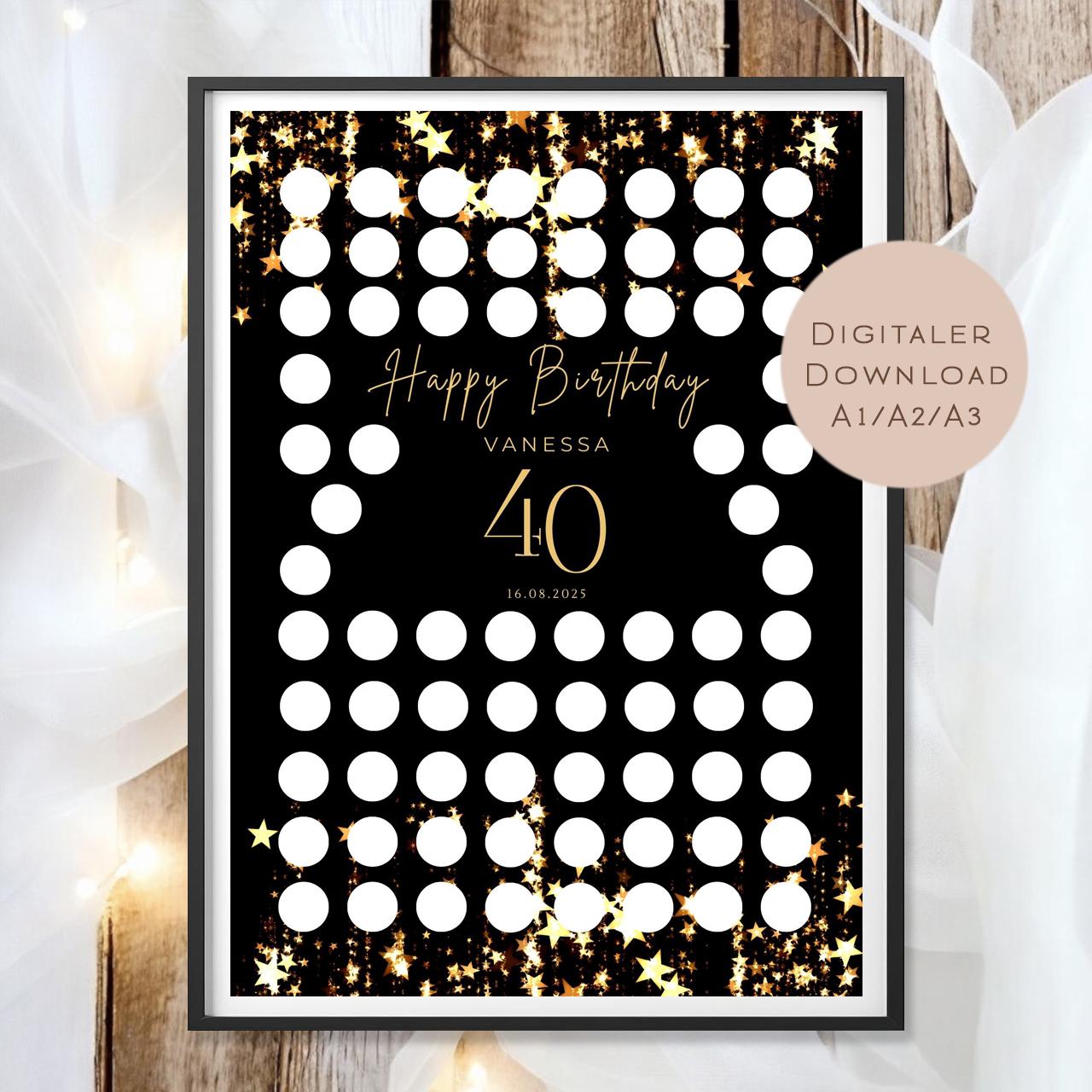 Gästebuch Poster Geburtstag Name personalisiert l Geburtstagsgeschenk runder Geburtstag l zum Beschriften & Einrahmen A3 A2 A1 Download PDF