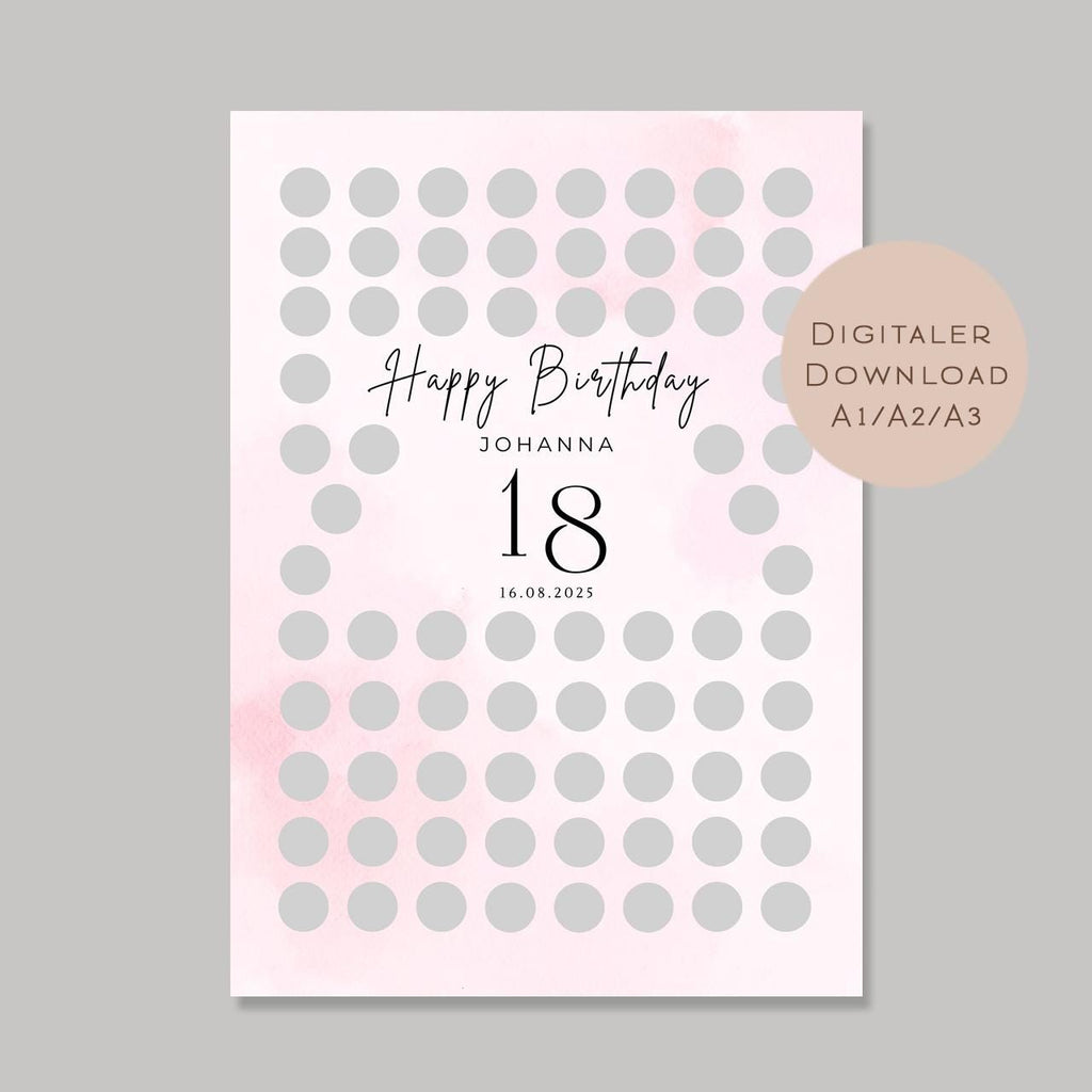 Gästebuch Poster Geburtstag Name personalisiert l Geburtstagsgeschenk runder Geburtstag l zum Beschriften & Einrahmen A3 A2 A1 Download PDF