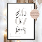Hochzeit Poster Name Datum l Hochzeitsgeschenk Name personalisiert l Brautpaar Geldgeschenk Hochzeit Geschenk l  Richtfest Geld schenken PDF